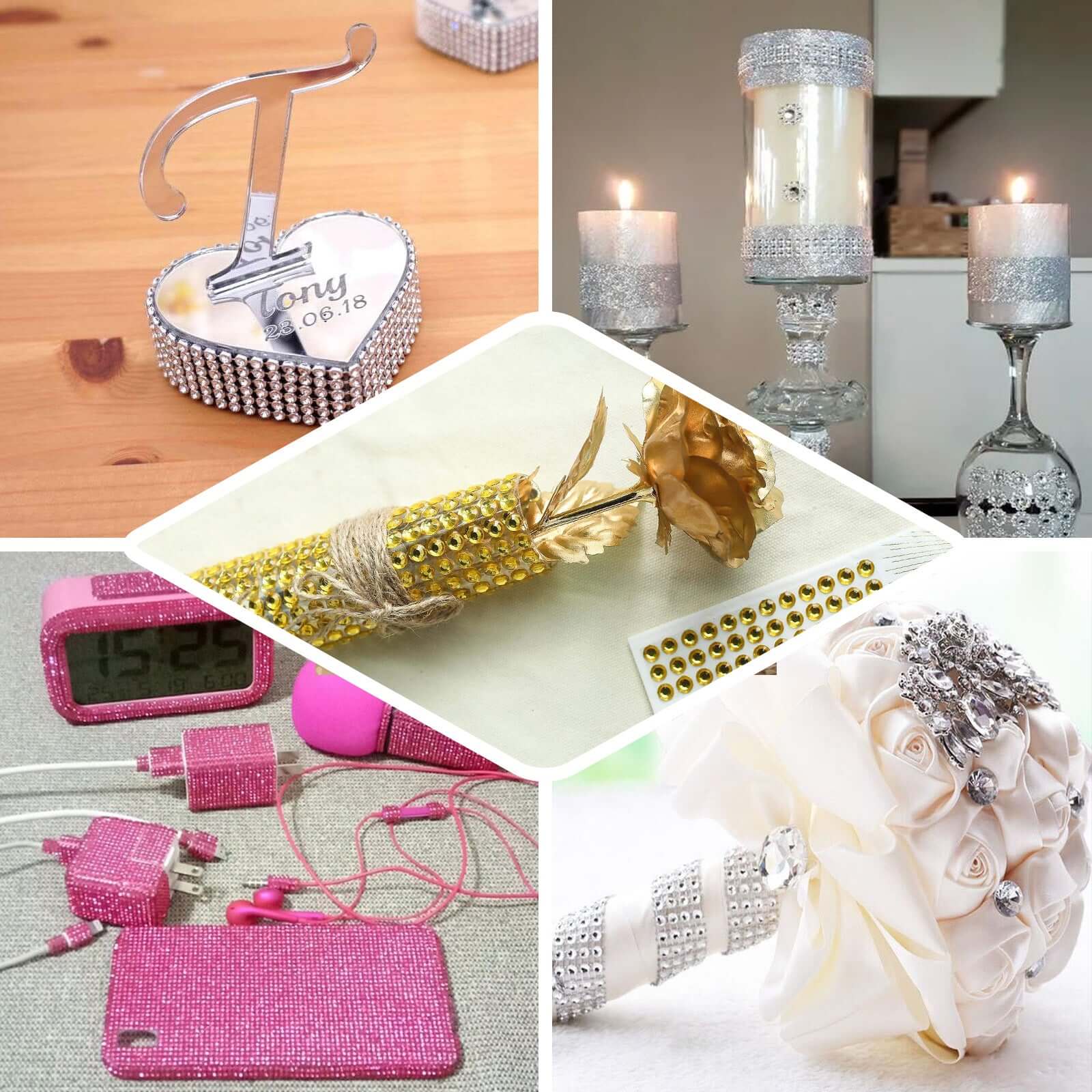 21”x11" Red Self Adhesive Rhinestone Diamond Sticker Wrap Sheets, DIY Craft Gem Stickers