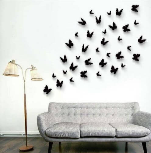 12-Pack 3D Butterfly Wall Decals, DIY Stickers Decorative Purple Collection Removable Design