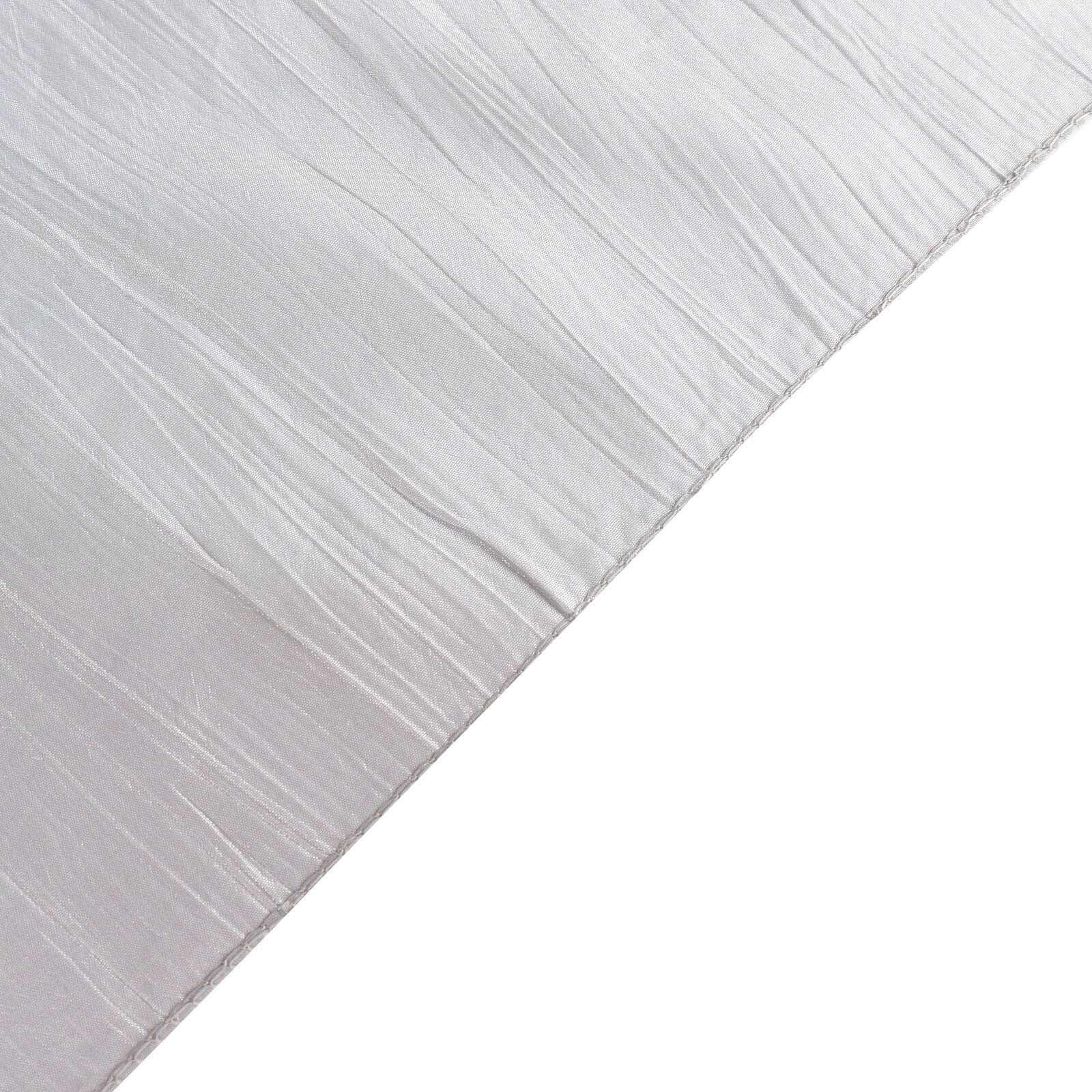 Taffeta 72"x72" Table Overlay Square Tablecloth Silver - Accordion Crinkle Table Cover