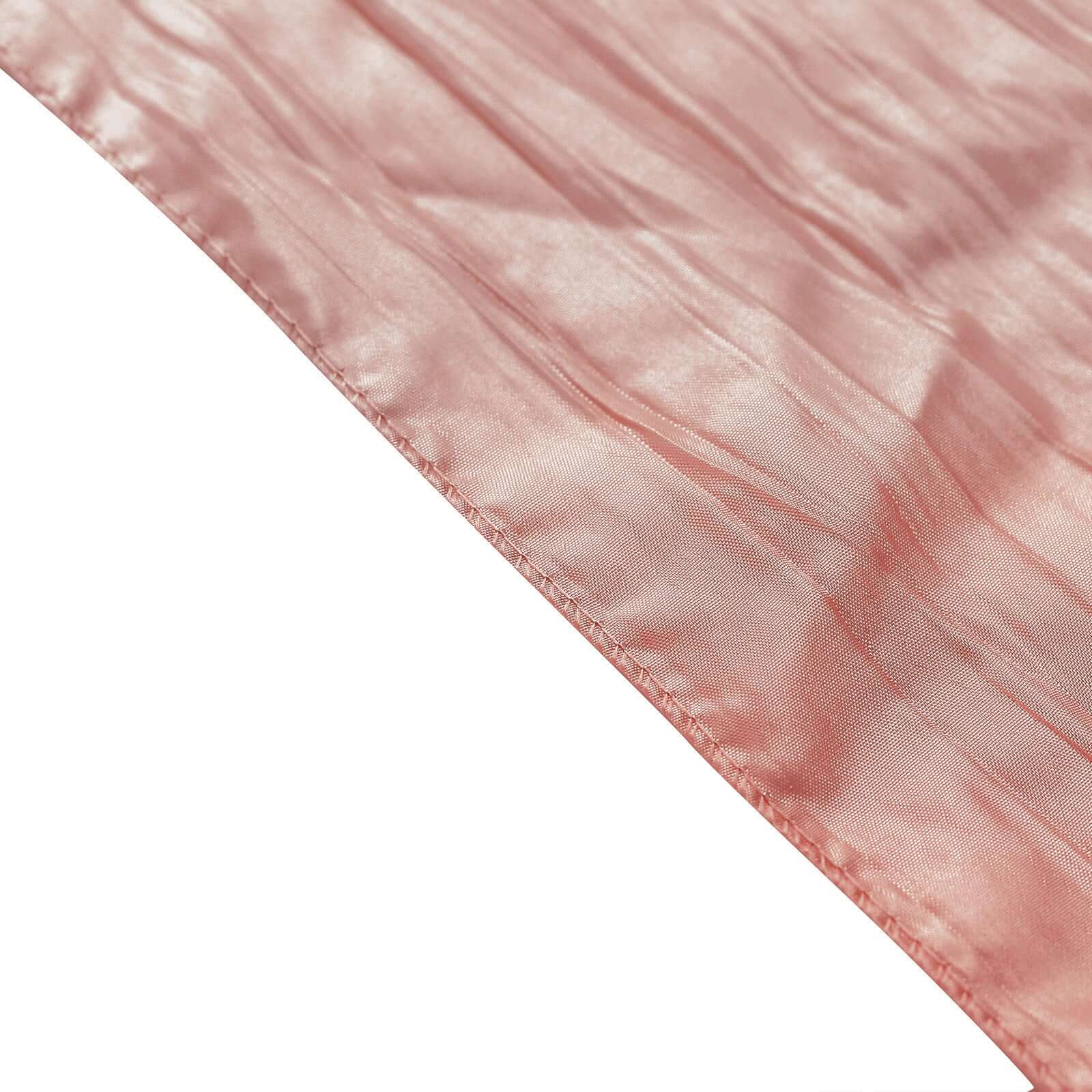5 Pack Taffeta 6"x106" Chair Sashes Dusty Rose Accordion Crinkle Texture - Stylish Decor for Weddings & Gatherings