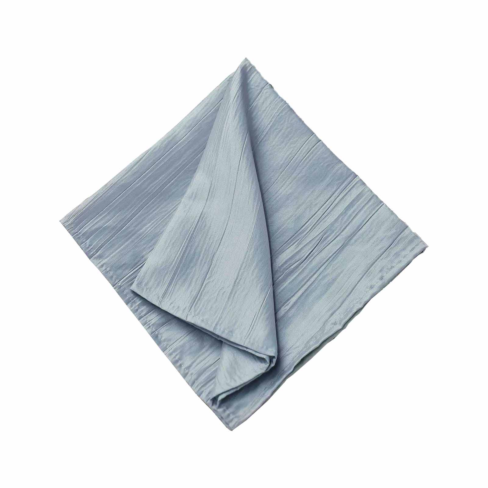 5 Pack Taffeta 20"x20" Napkins Dusty Blue - Accordion Crinkle Dinner Napkins