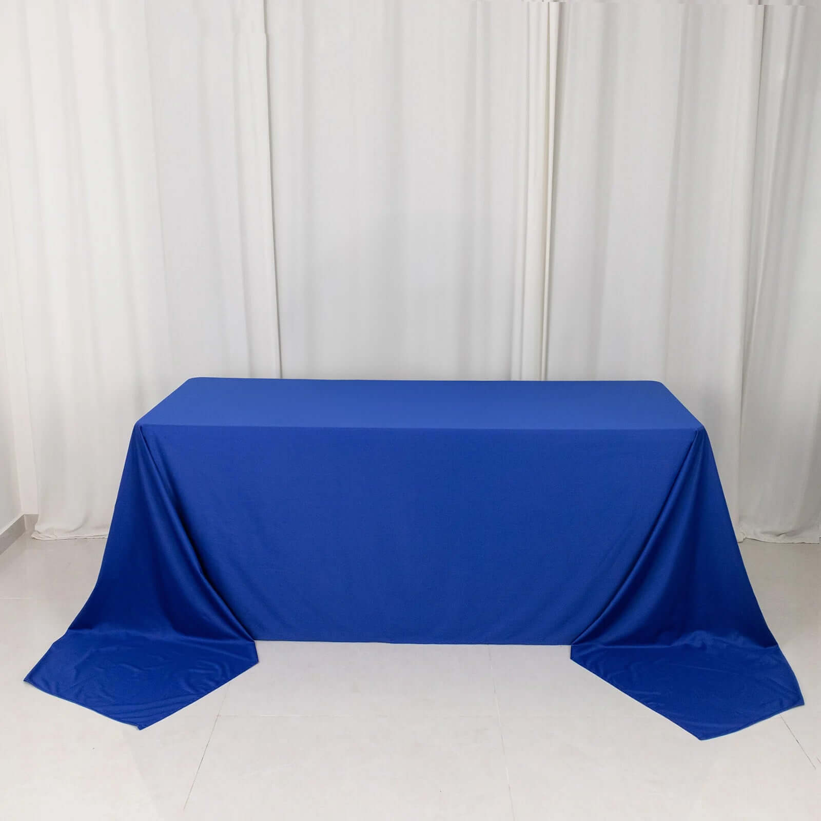 Scuba Rectangular 90"x156" Tablecloth Royal Blue - Wrinkle Free, Stain Resistant & Seamless Table Cover