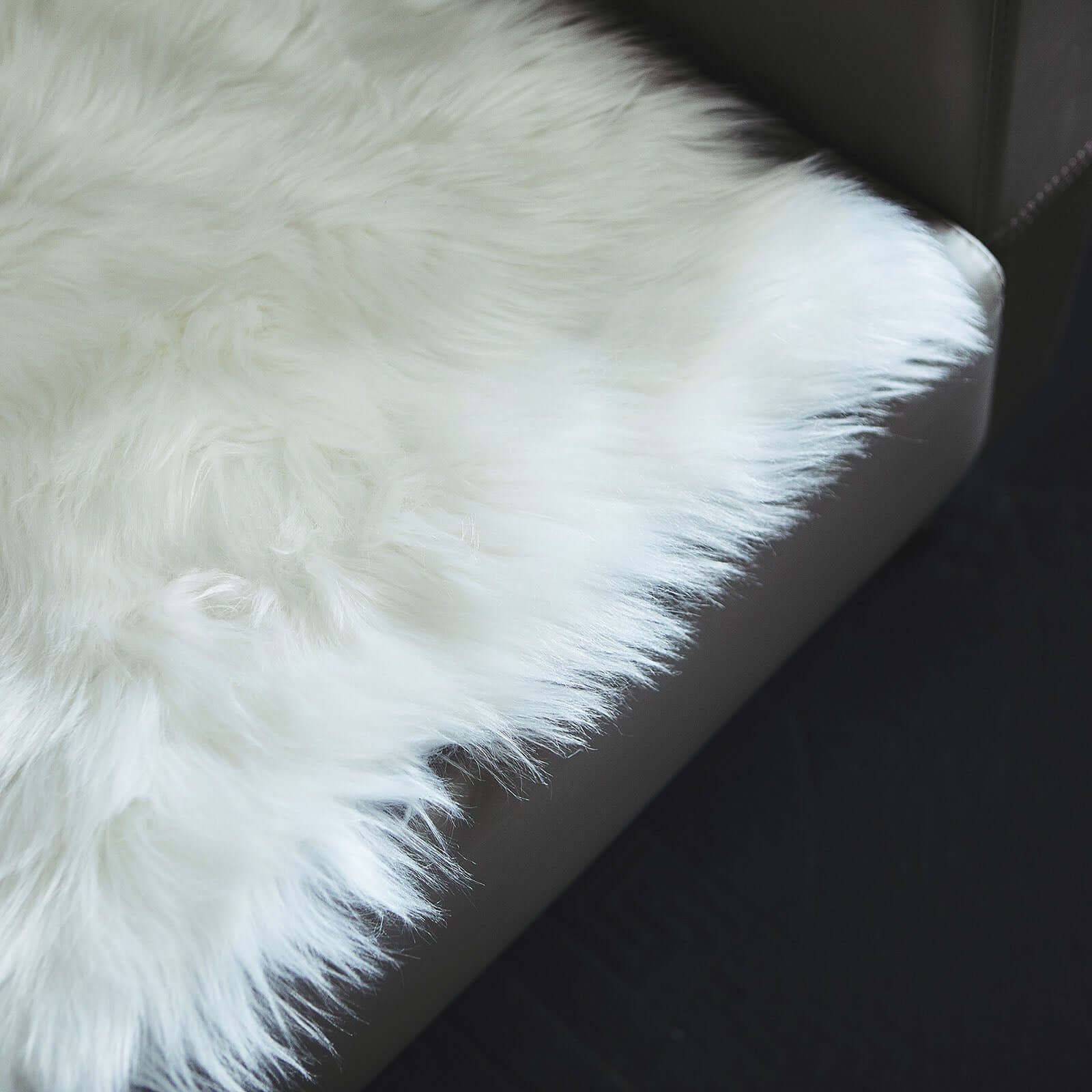 Faux Sheepskin 20" Cushion Cover with Soft Plush Finish White - Stylish Small Shag Area Rug for Events