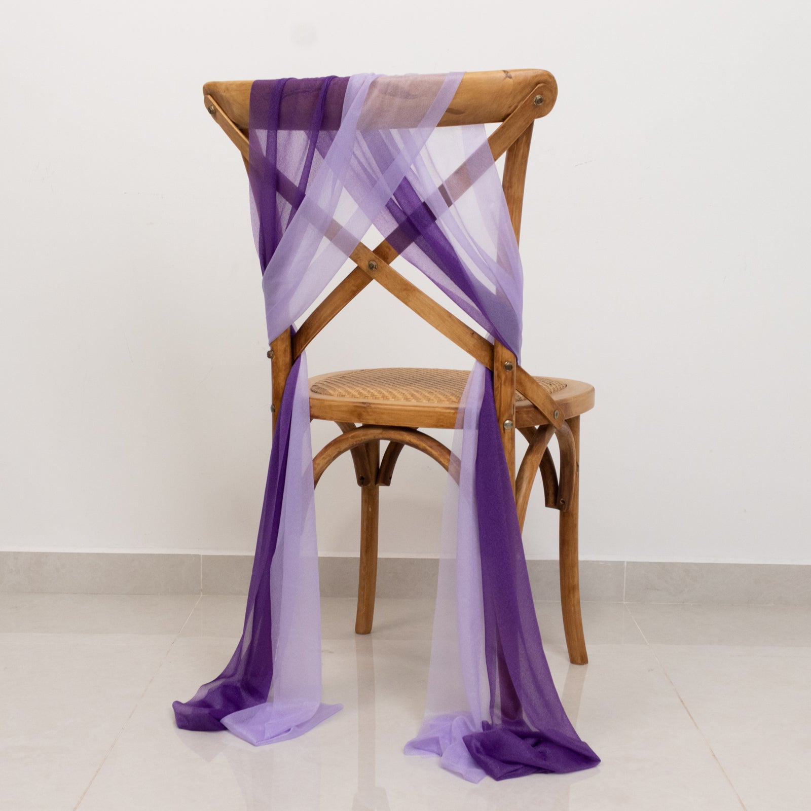 20-Pack Sheer Chair Drape Decor in Purple and Lavender Lilac – 9ft Shimmer Sash, Wrinkle-Free