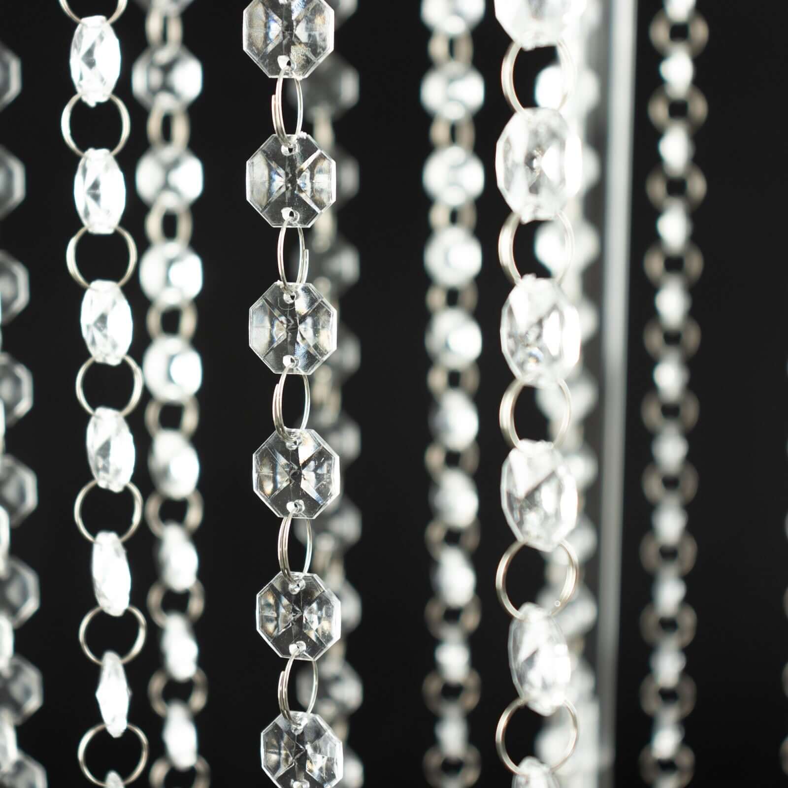 Acrylic Flower Pedestal Vase Pillar Stand with Crystal Beads Clear - Durable Wedding Floor Centerpiece for Large Displays 48"