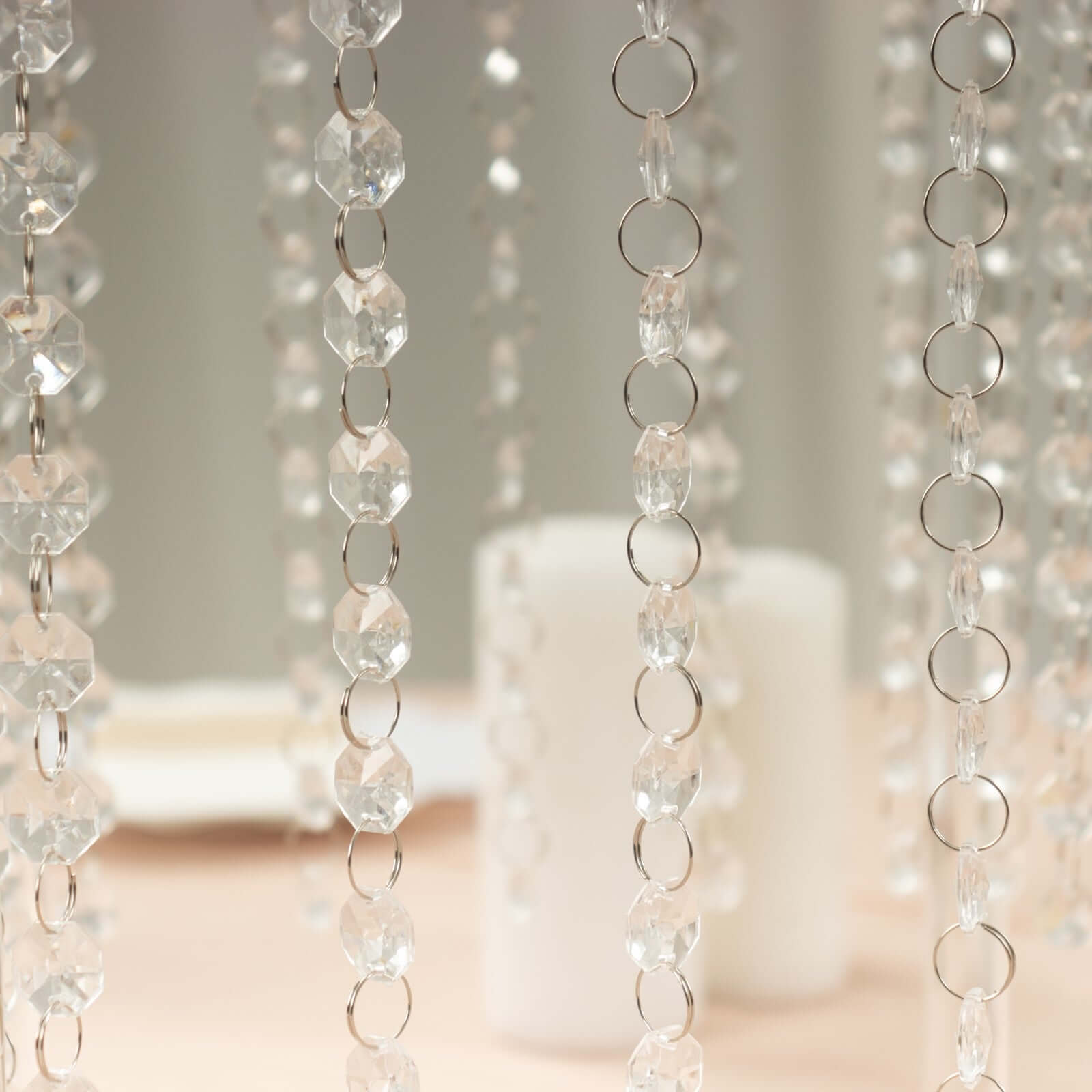 Acrylic Flower Pedestal Vase Pillar Stand with Crystal Beads Clear - Durable Wedding Table Centerpiece 24"