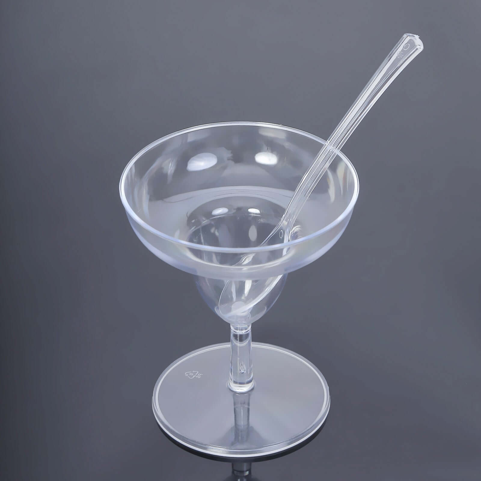24-Pack Plastic Margarita Glasses Mini Clear with Spoons - Great for Appetizers 2oz