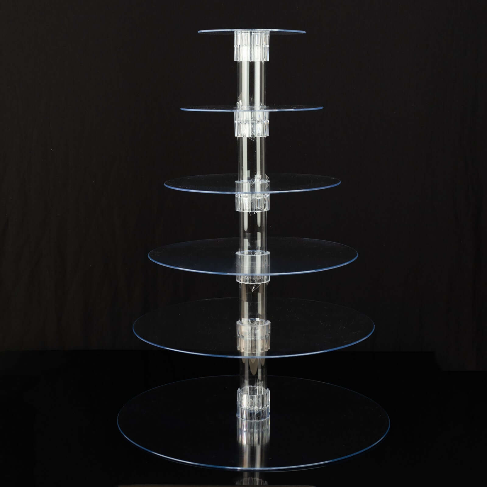 6-Tier Acrylic Round Cupcake Stand Clear for Special Events & Catering Displays 22"