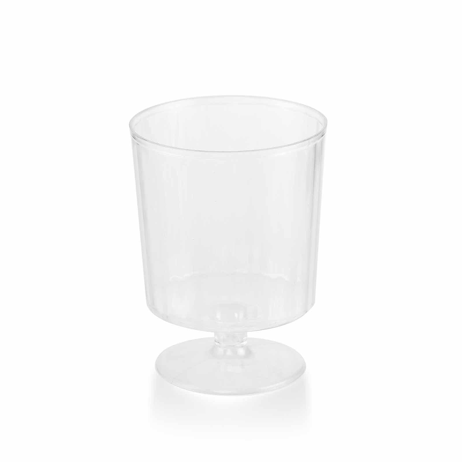 12-Pack Plastic Wine Glasses Clear Short Stem - Durable Disposable Drinkware for Wine 8oz