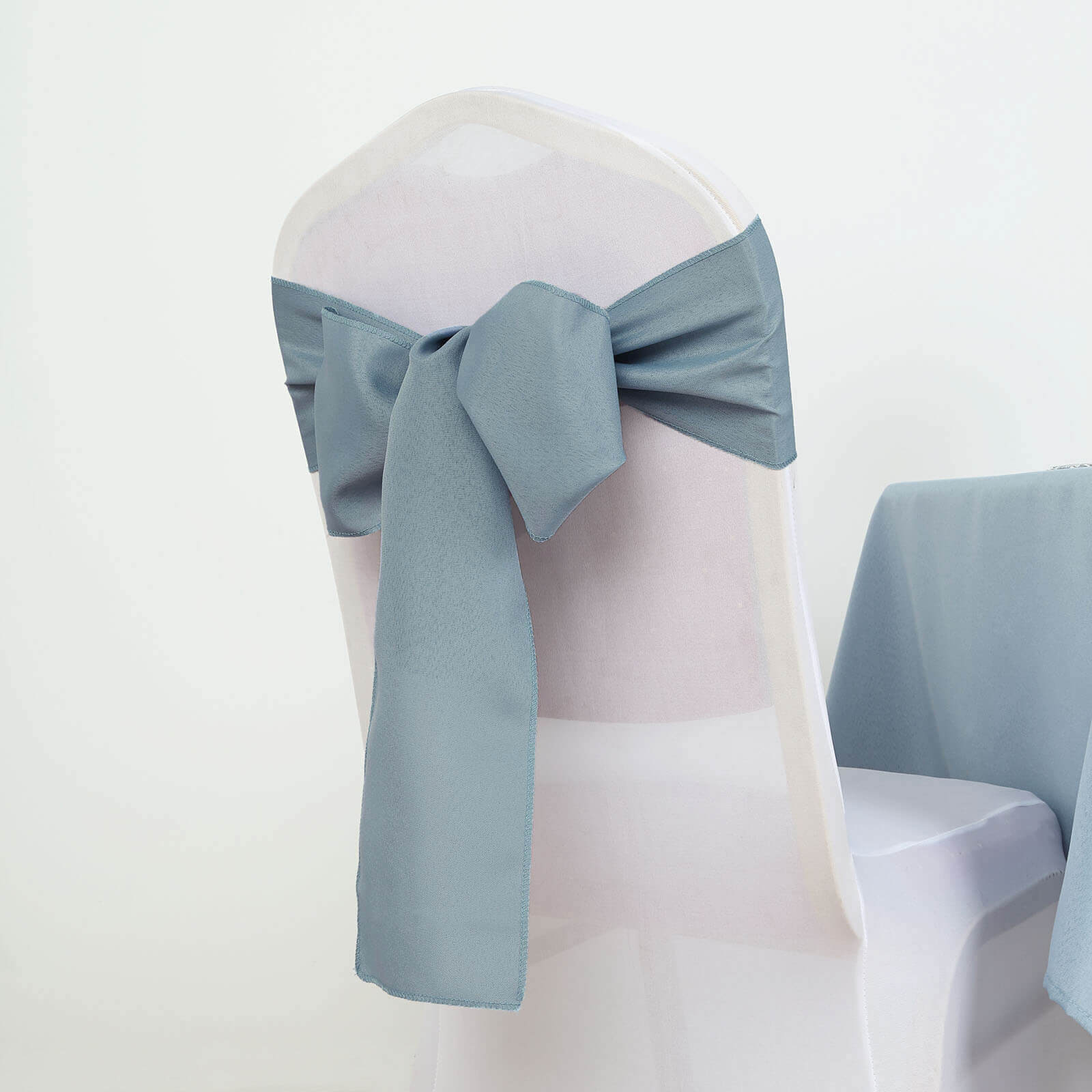 5 Pack Polyester Chair Sashes Dusty Blue 6"x108"
