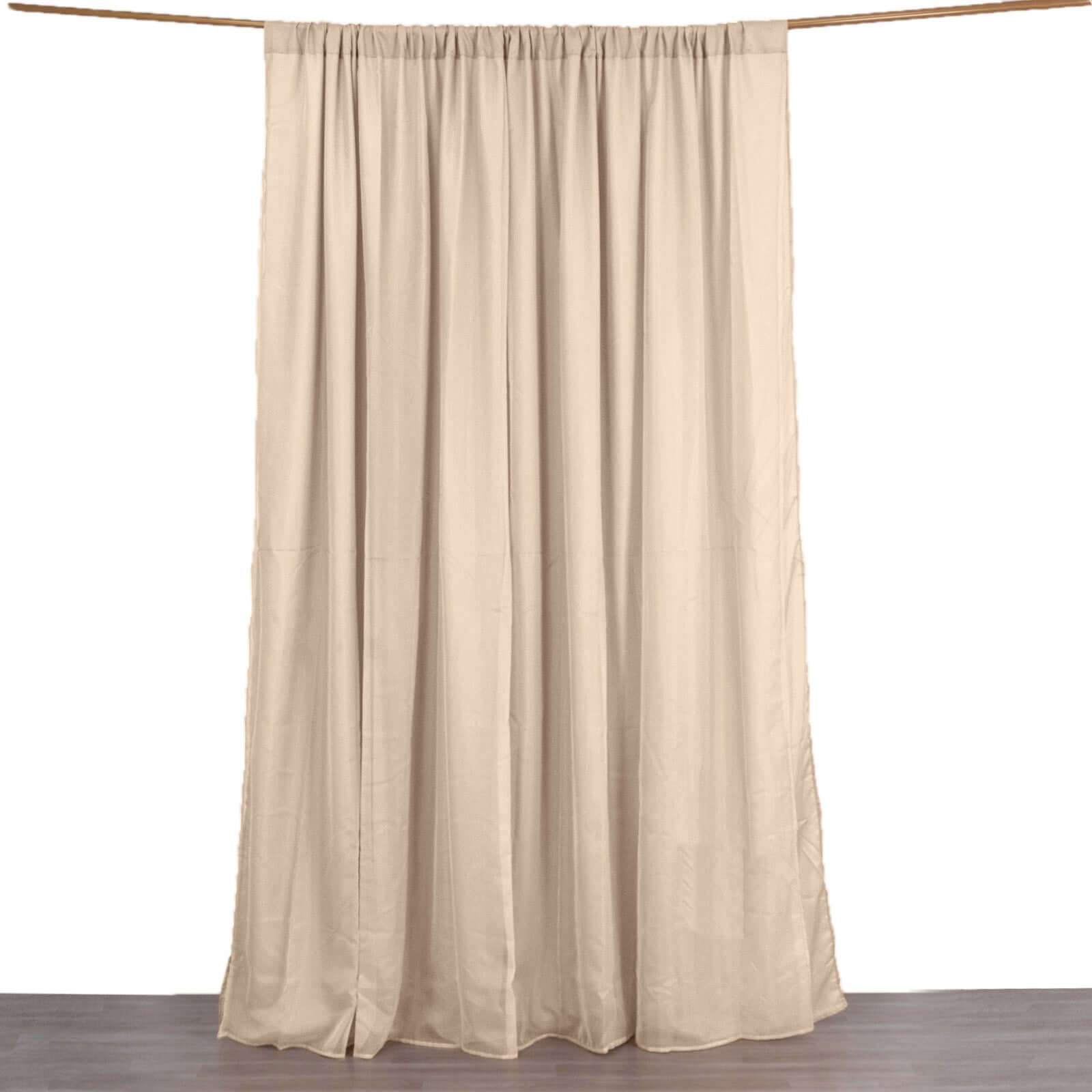 Nude Chiffon Polyester Event Curtain Drapes, Dual Layer Divider Backdrop Curtain Panels with Rod Pockets - 10ftx10ft