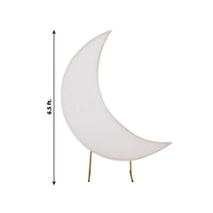 6.5ft White Spandex Crescent Moon Chiara Backdrop Stand Cover, Custom Stretch Fitted Wedding Arch Cover