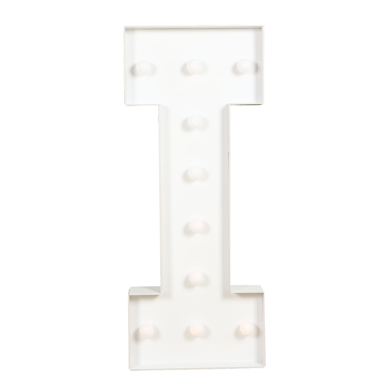 Giant LED Marquee Light Up Letter "I", White 4ft Pre-Cut Foam Board with 10 Warm White Battery Operated LEDs, Glue Gun and Sticks