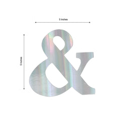 4 Pack 5" Iridescent Alphabet Symbol "&" Sticker Banners, Customizable Stick On Letters