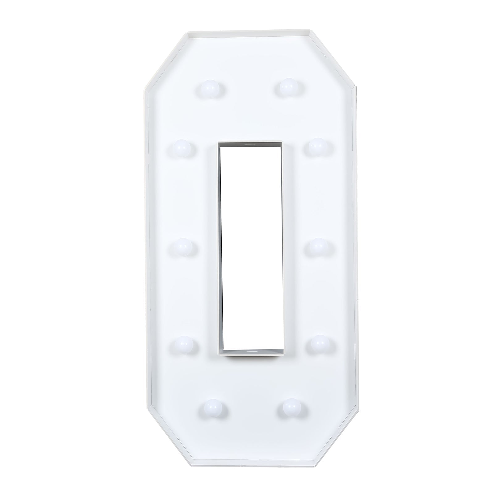 Giant LED Marquee Light Up Letter "O", White 4ft Pre-Cut Foam Board with 10 Warm White Battery Operated LEDs, Glue Gun and Sticks