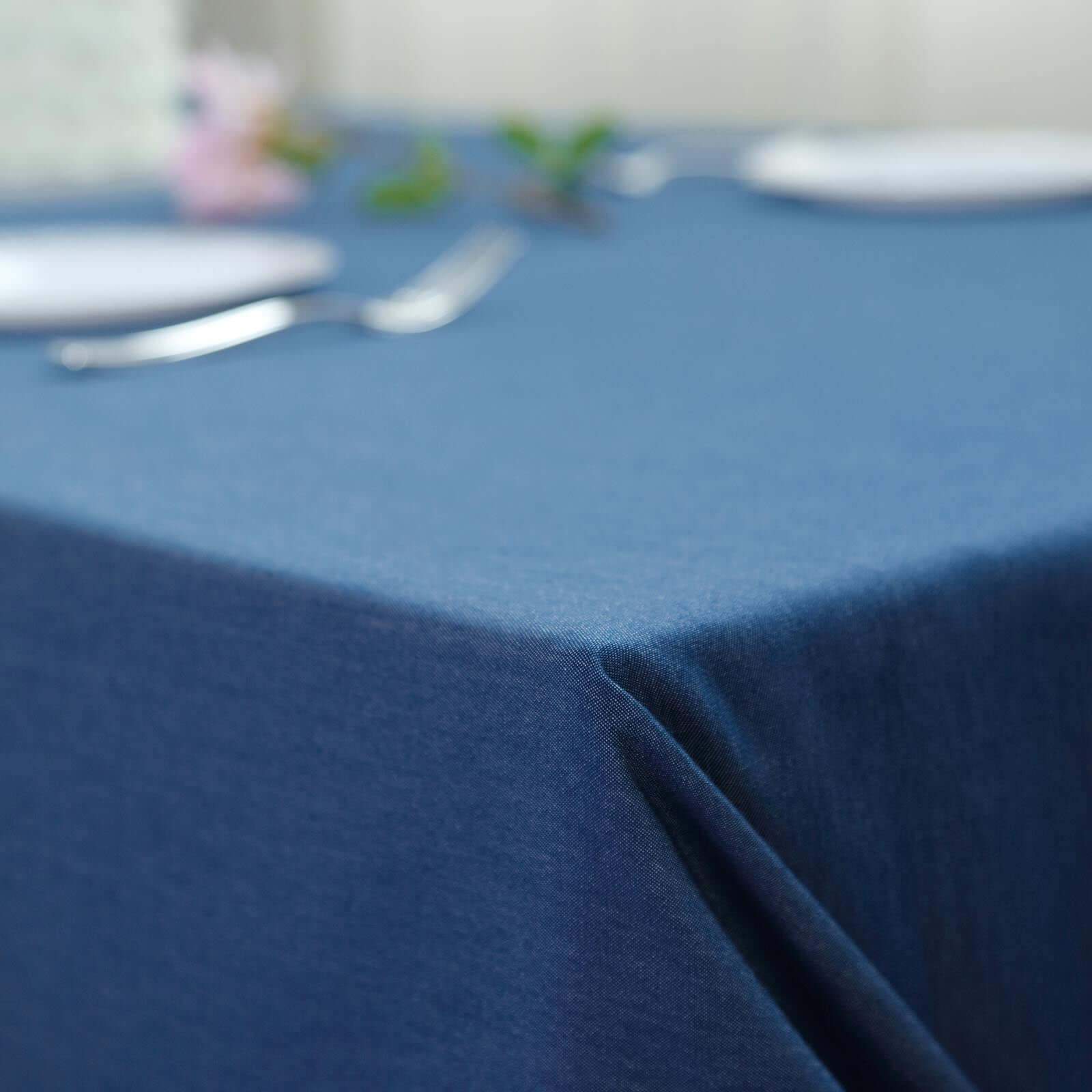 Polyester 90"x132" Rectangle Tablecloth Dark Blue - Seamless Faux Denim Design for Classy Celebrations