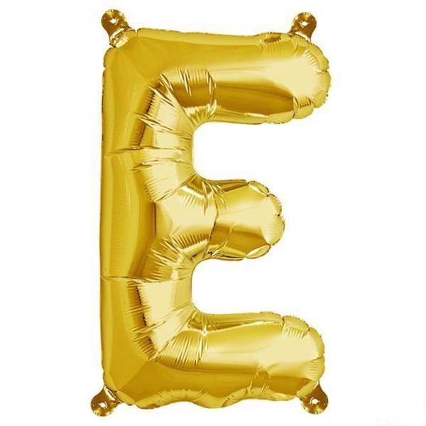 13" Gold Letter & Number Balloons, Shiny Metallic Mylar Foil Alphabet Balloons