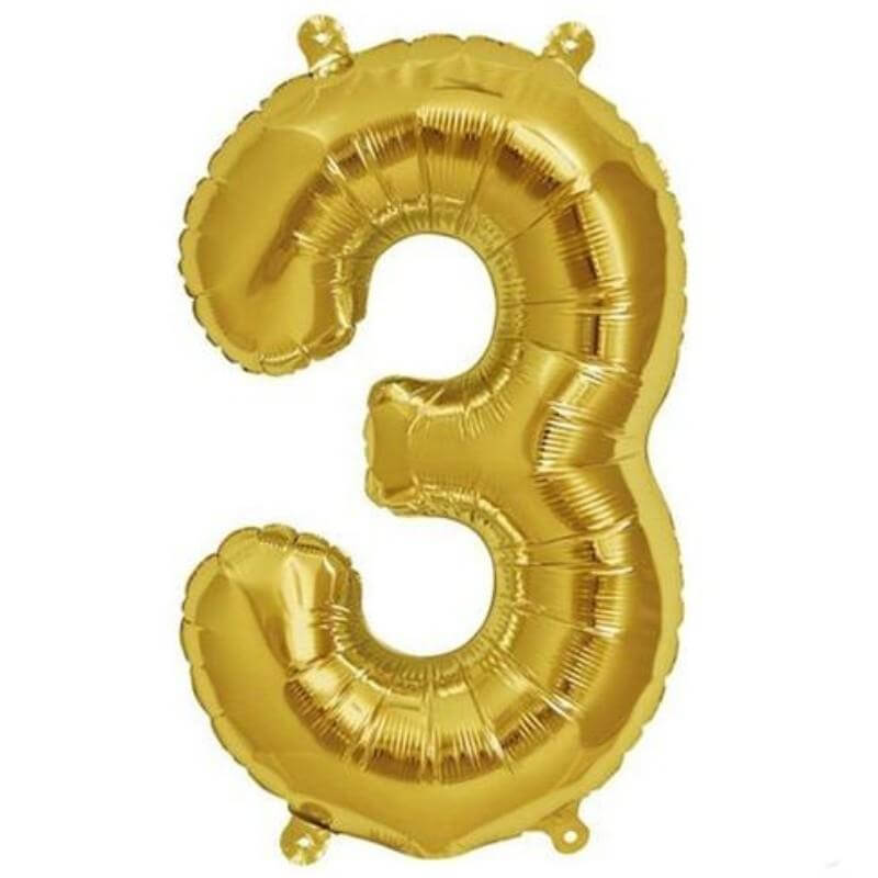 13" Gold Letter & Number Balloons, Shiny Metallic Mylar Foil Alphabet Balloons