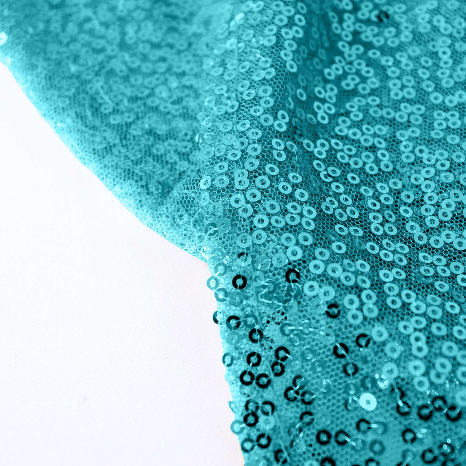 Sequin 120" Round Tablecloth Turquoise - Seamless Glittering Table Cover