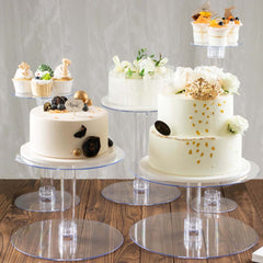 5-Tier Acrylic Cake Stand Set Clear in Assorted Sizes for Buffet Party Tables