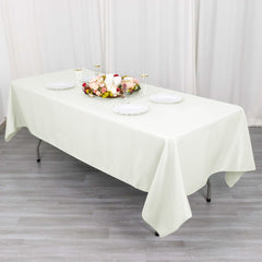 Cotton Blend 60"x102" Rectangle Tablecloth Ivory - Wrinkle-Resistant Table Cover