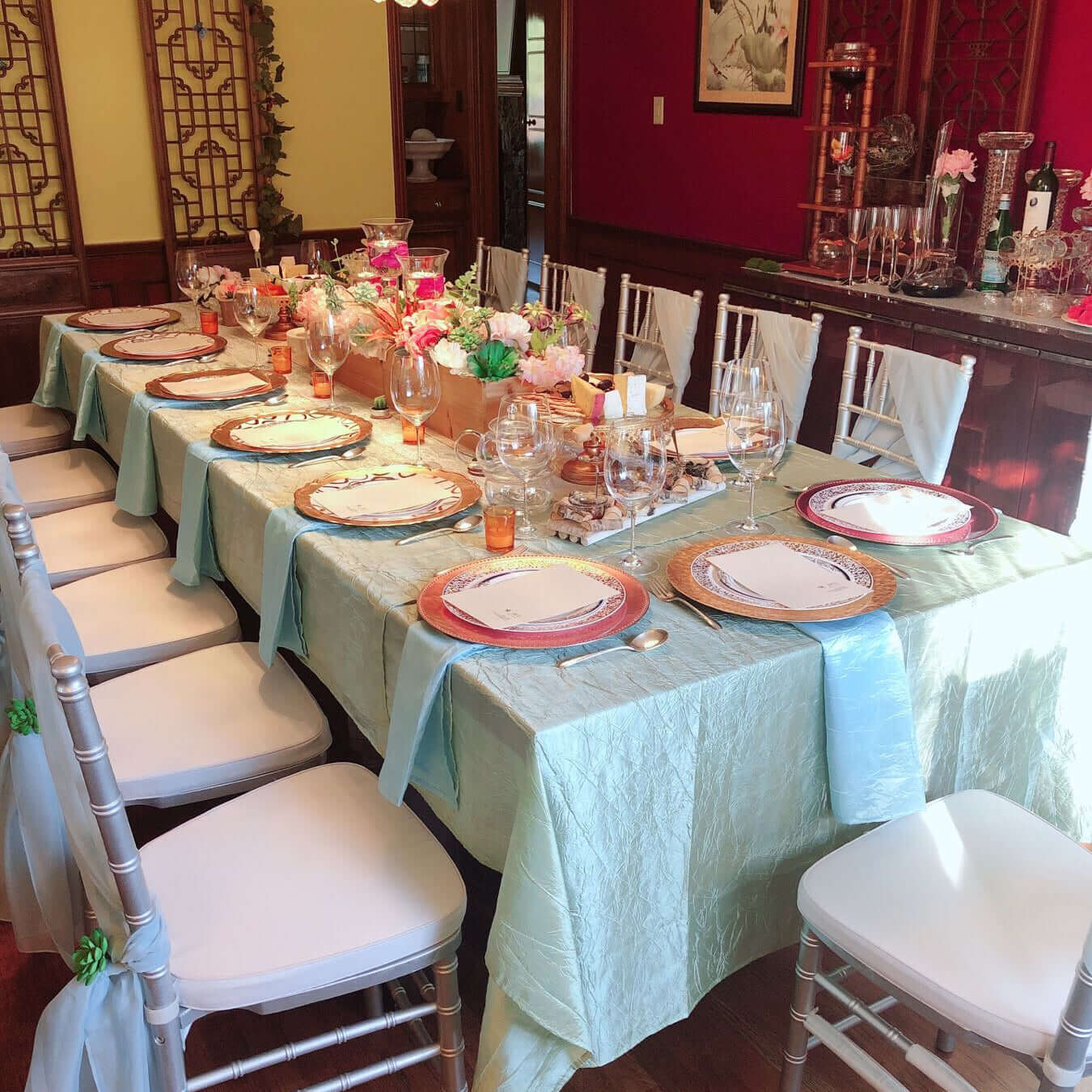 5 Pack Chiffon Chair Sashes SIlver - Soft & Lightweight Designer Chair Bows 22"x78"