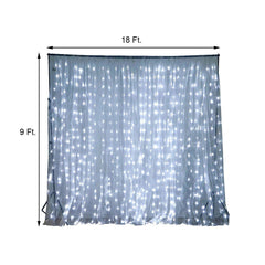 20ftx10ft White Sheer Organza w Cool LED Lights Decorative Curtain Panel