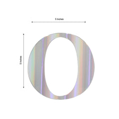 4 Pack 5" Iridescent Alphabet Stickers Banner, Customizable Stick on Letters - O