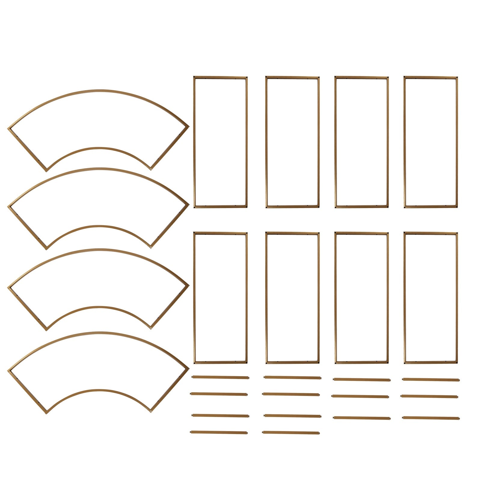 7.5ft Gold 3D Metal Wedding Arch Backdrop Stand with Round Top, Heavy-Duty Floral Balloon Frame for Elegant Parties