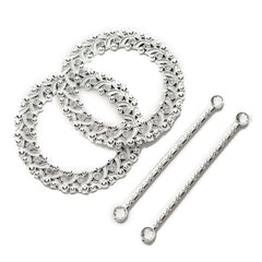 2 Pack 7" Silver Barrette Style Acrylic Crystal Curtain Tie Backs, Round Backdrop Drapery Brooch Holdbacks