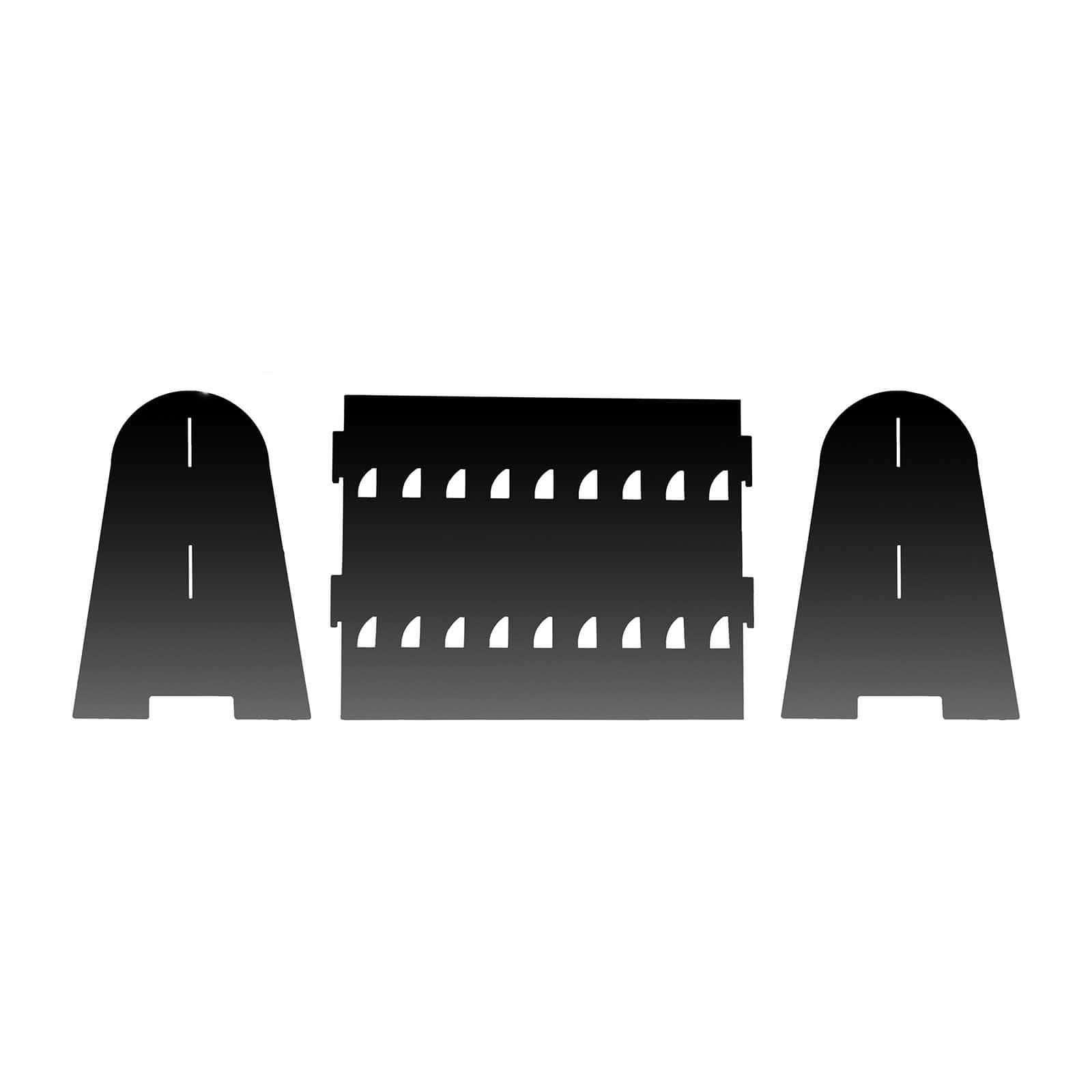 2-Tier Champagne Glass Holder Display Stand Table Top in Glossy Black - Modern Stemware Rack Cocktail Drink Holder with 18 Hooks for Events & DIY Bars 25"