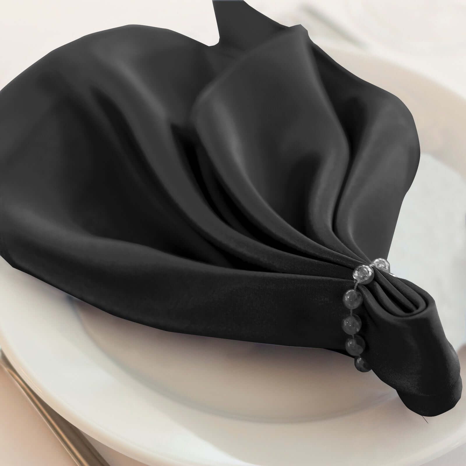 5 Pack Scuba 20"x20" Napkins Black - Durable & Reusable Dinner Napkins for a Polished Tablescape