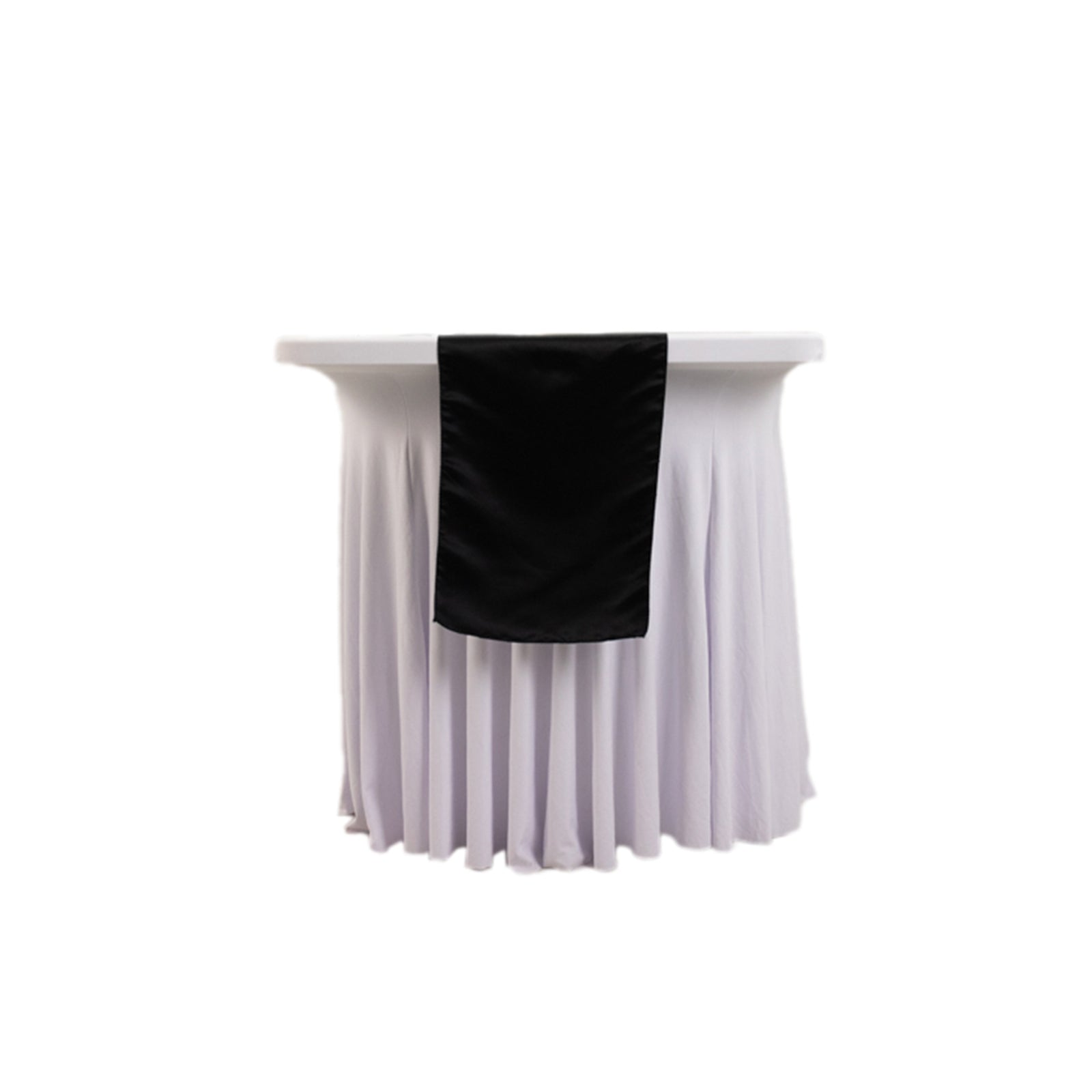 Lamour Satin 12"x108" Table Runner Black - Smooth & Lustrous Finish