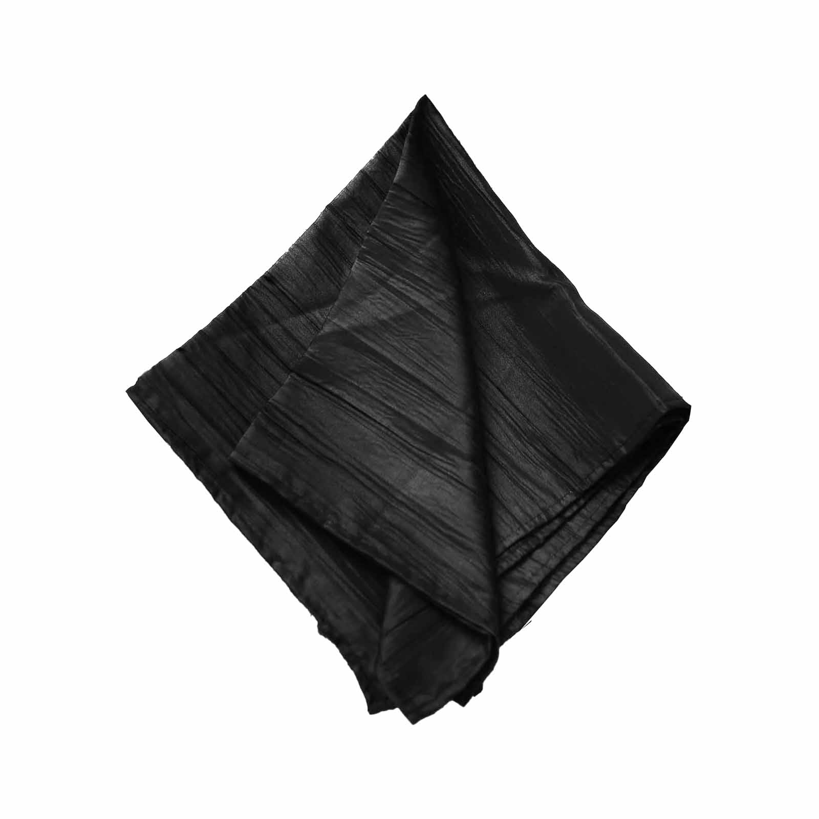 5 Pack Taffeta 20"x20" Napkins Black - Accordion Crinkle Dinner Napkins
