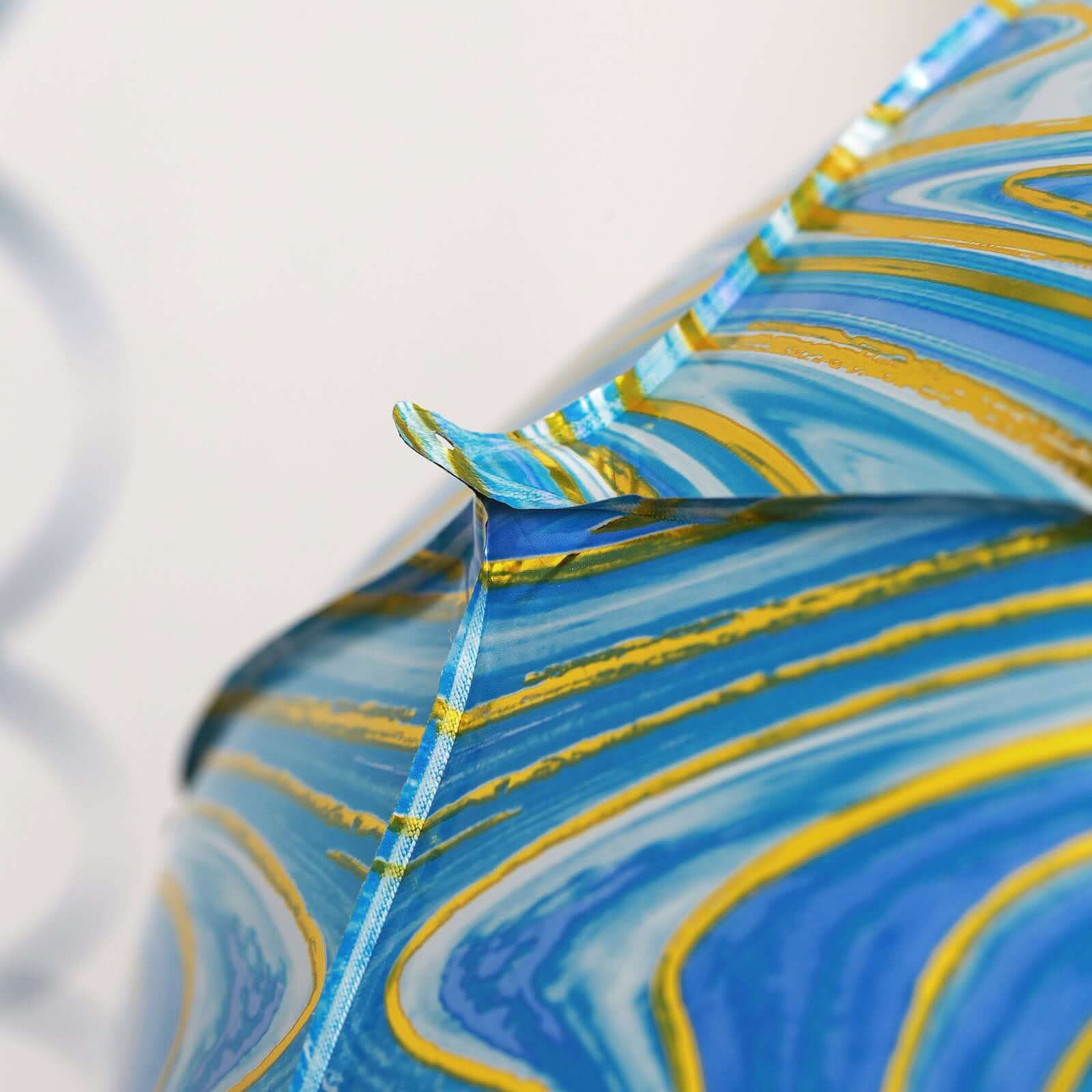 3 Pack 13" 4D Blue Gold Marble Sphere Foil Helium or Air Balloons