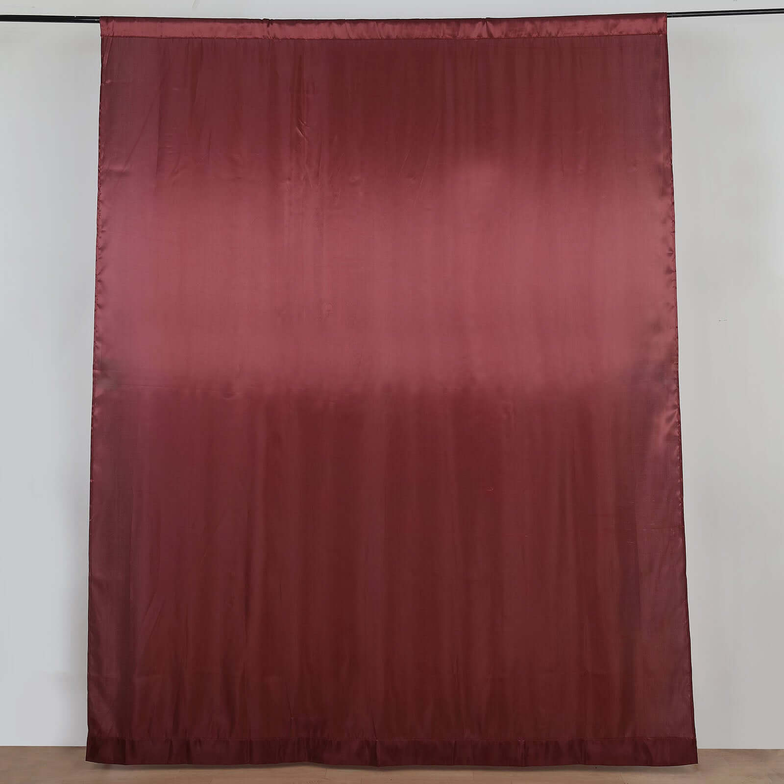 8ftx10ft Burgundy Satin Event Curtain Drapes, Backdrop Event Panel