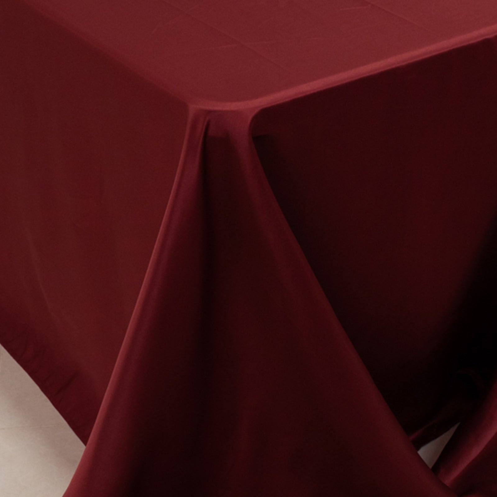 Lamour Satin 90"x156" Rectangle Tablecloth Burgundy - Luxurious, Soft Seamless Table Cover