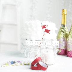 5 Pack 0.5"x5 Yards Burgundy Washi DIY Craft Glitter Tape