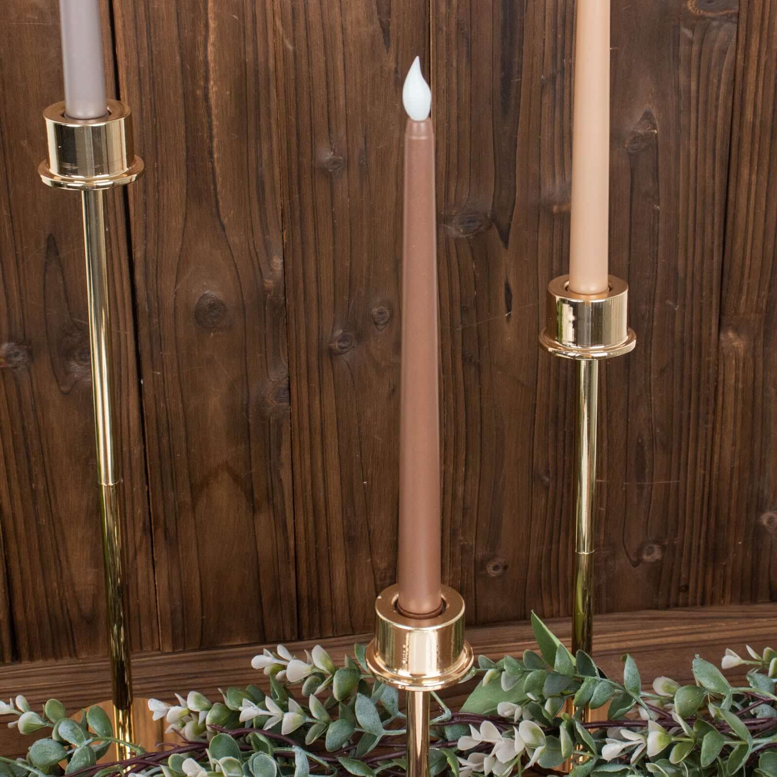3-Pack LED Decorative Lighting Warm Flickering Mixed Natural - Flameless Taper Candles 11"