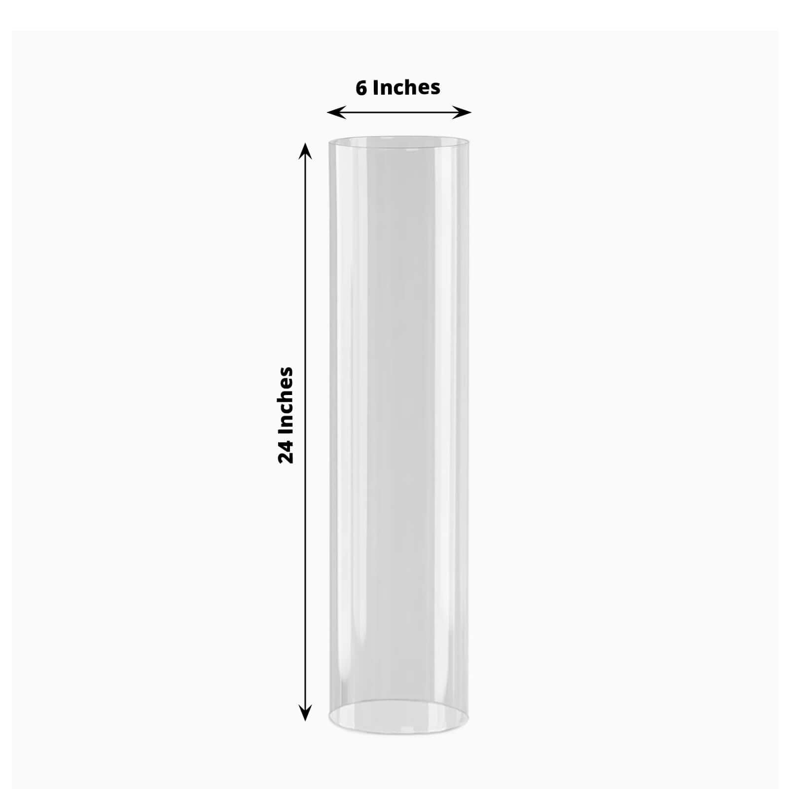 2-Pack Clear Glass Candelabra Shades Open End Hurricane Design - Stylish Table Centerpiece 24"