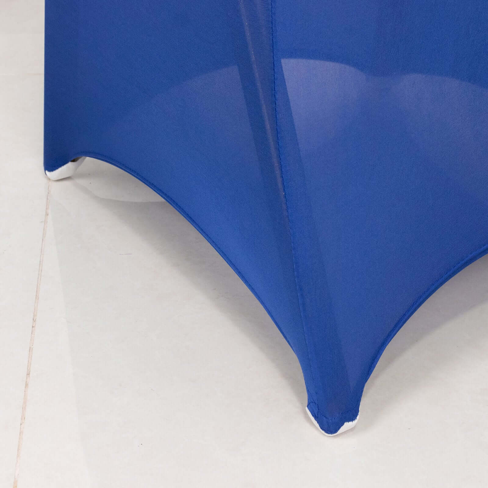 Spandex Chair Cover with Silver Rhinestone Buckled Sash Band Royal Blue - Stretch Fitted Slipcover