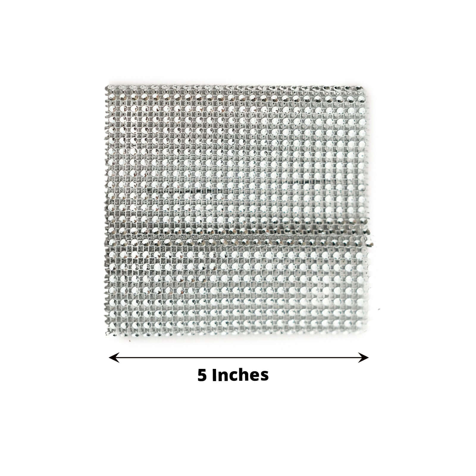 4 Pack Silver Rhinestone Mesh Velcro Backdrop Curtain Bands, Large Chair Sash Clip Tie Backs - 5"X10"