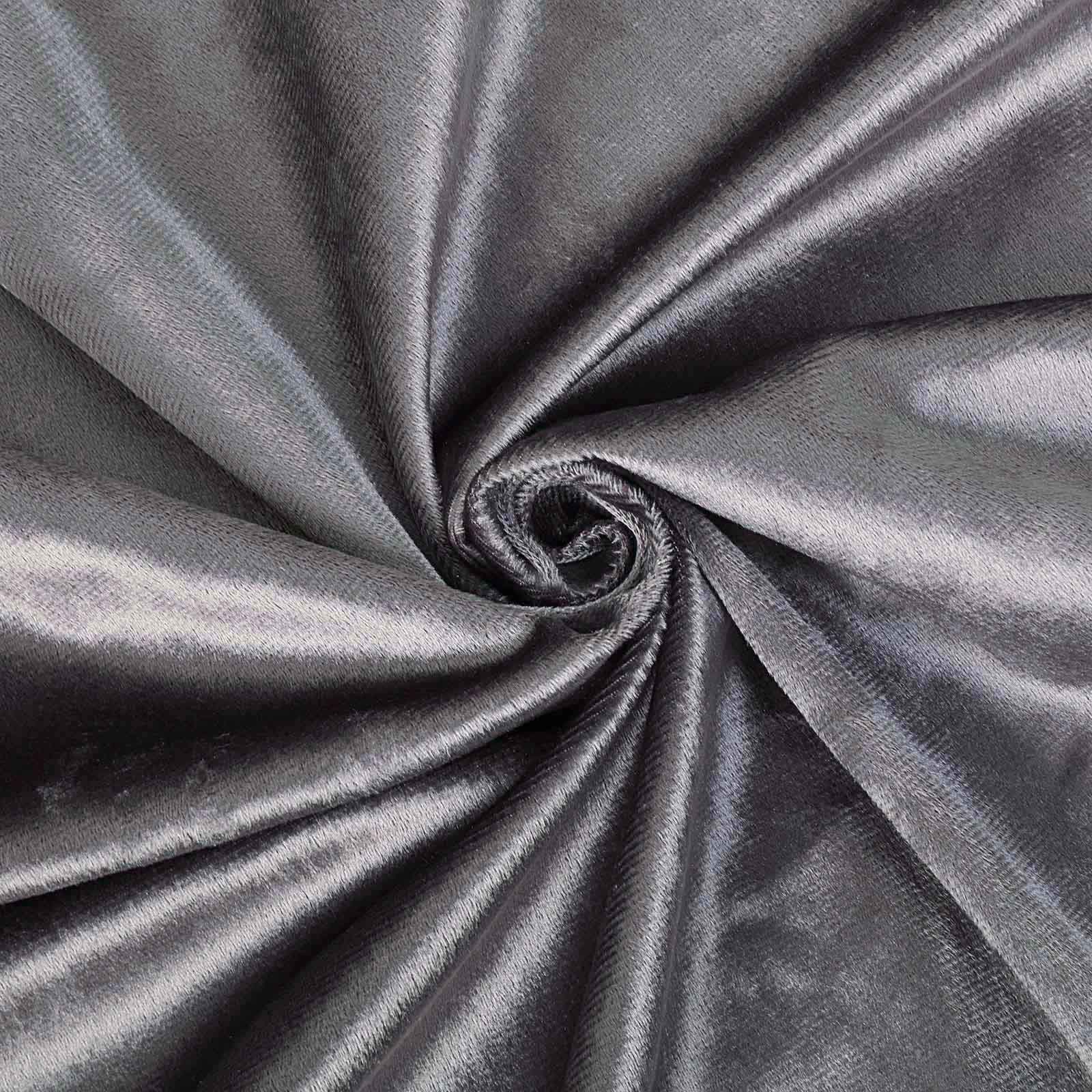 Charcoal Gray Crushed Velvet Backdrop Curtain – 8ft x 8ft Event Drape with Rod Pocket, Privacy Panel for Photo Booths & Events