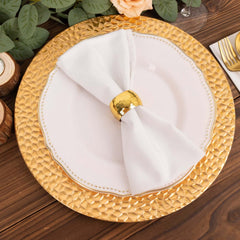 6-Pack Acrylic Round Charger Plates 13" in Metallic Gold with Hammered Rim, Plastic Decorative Dinner Party Charger Tableware