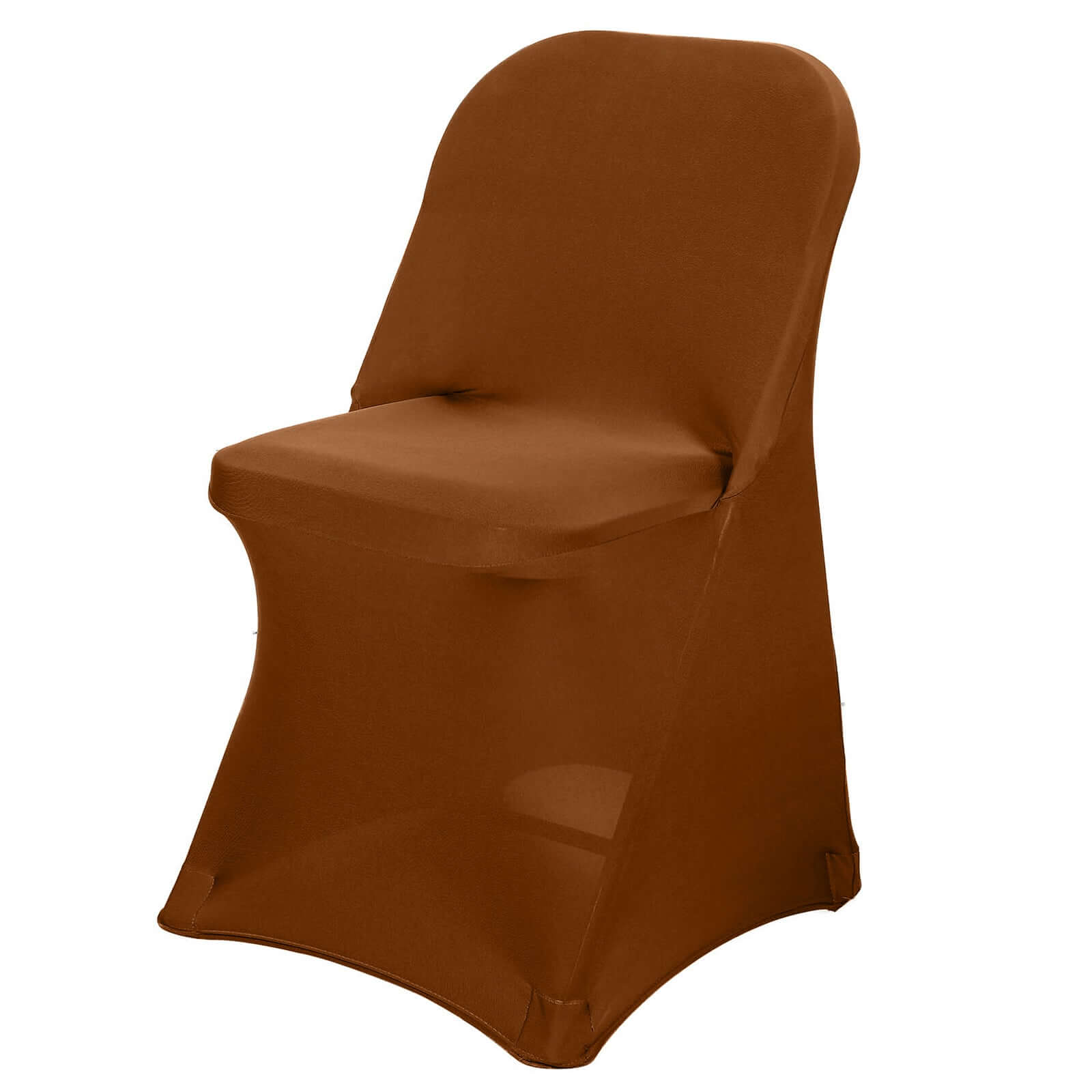 Stretch Spandex Chair Cover Cinnamon Brown for Folding Chairs - Reusable & Wrinkle-Resistant 160GSM Fitted Slipcover