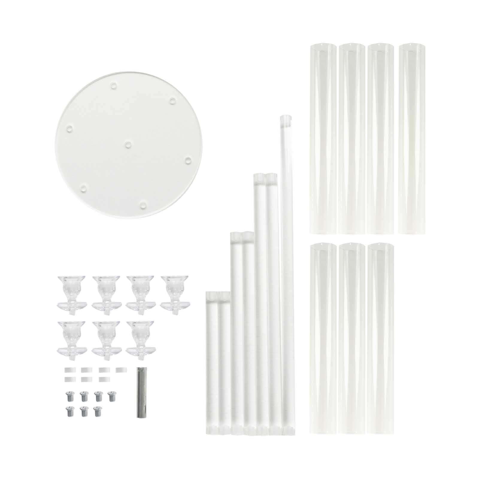 7-Arm Round Cluster Acrylic Candelabra Clear with Circular Base - Sleek Taper Candle Holder Table Centerpiece for Pillar Candles 33"