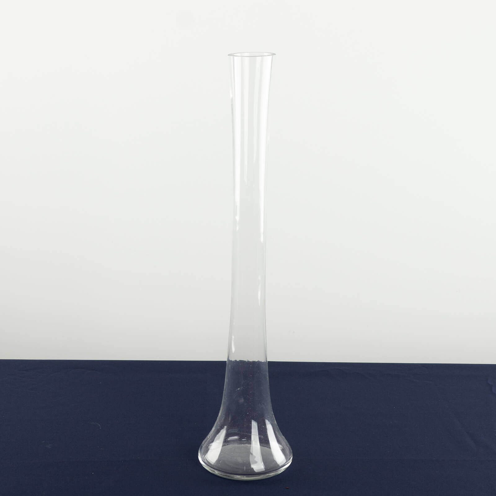 6-Pack Glass Eiffel Tower Vases Clear with Round Base - Tall Skinny Flower Bud Wedding Centerpieces 20"