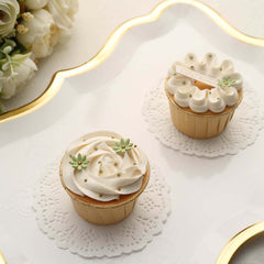 100 Pcs Paper 4" Round Placemats in White - Food Grade Lace Paper Doilies for Dessert Display & Table Decor