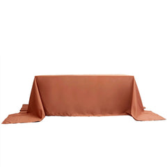 Polyester 90"x156" Rectangle Tablecloth Terracotta (Rust)- Seamless Wrinkle-Resistant Table Cover