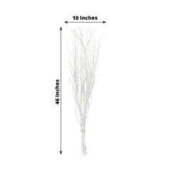 6-Pack Natural Birch Tree Branches 46" White - Versatile Extra Long Decorative Dried Willow Twigs Sticks for Vase Centerpiece Wedding Decor